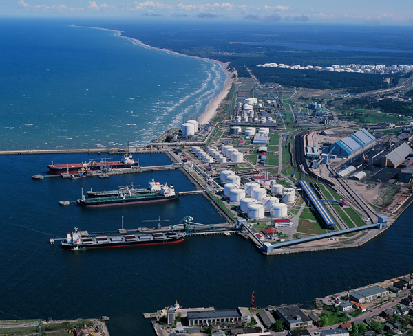 Port infrastructure in Ventspils supporting maritime operations and regional development